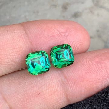 Bluish Green Tourmaline pair
Bluish Green Tourmaline earrings
Bluish Green Tourmaline Pair 8 carats cushion cut gemstones
Natural Afghan bluish green tourmaline earring pair