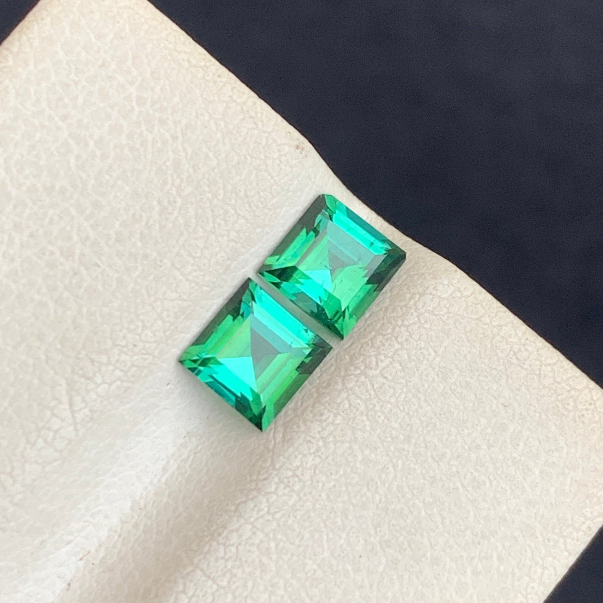 Bluish Green Tourmaline Pair Loose Stones for Earrings