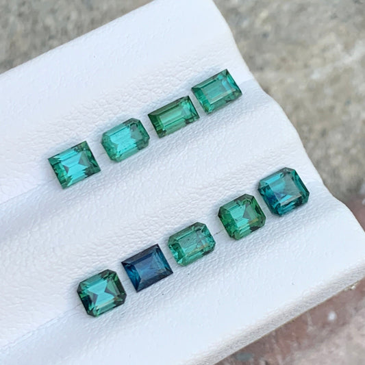 3.00 Carats Bluish Green Tourmaline Lot – Natural Afghan Mixed Shape Jewelry-Grade Stones (VVS Clarity, Untreated)