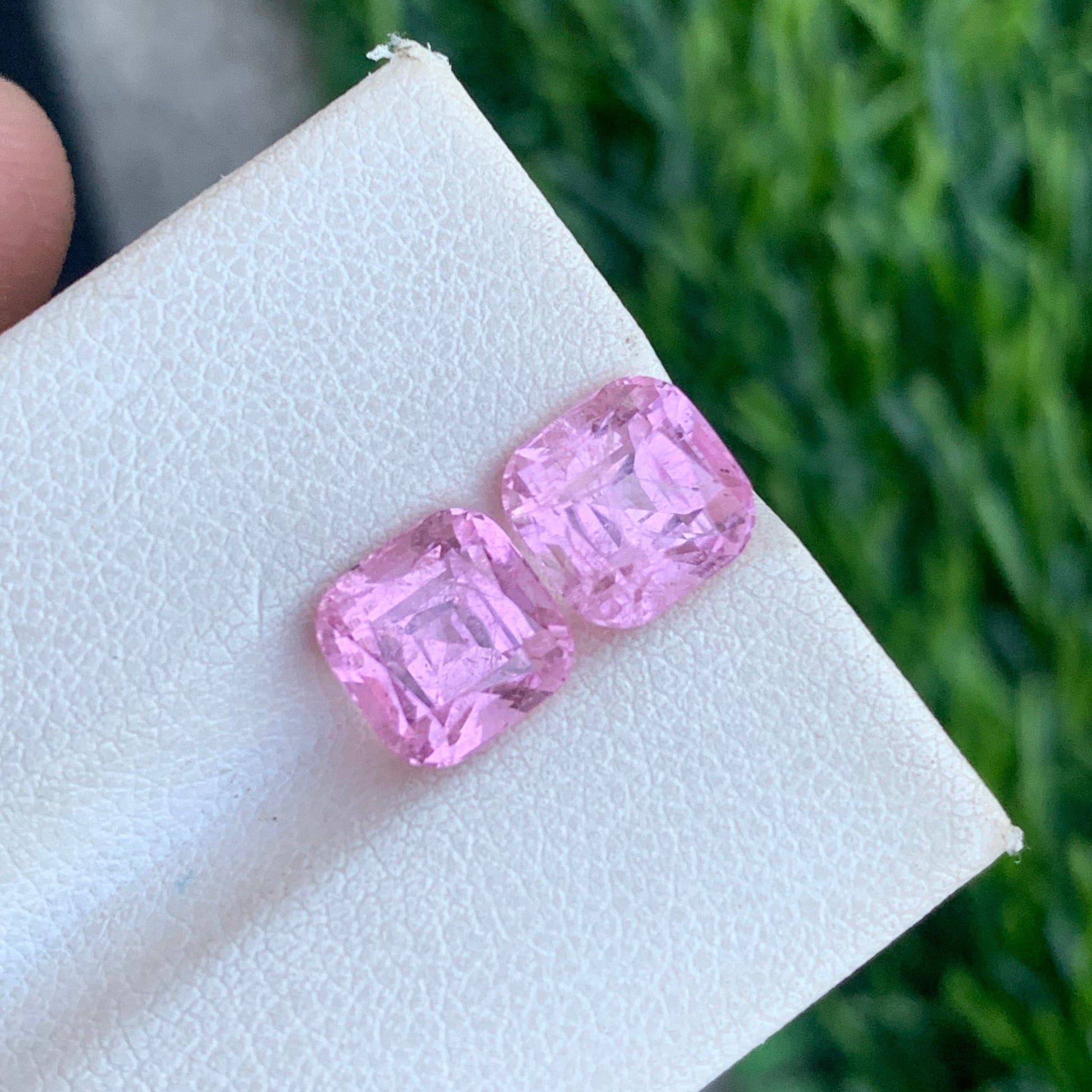 Bubblegum Pink Tourmaline Cushion Cut Pair