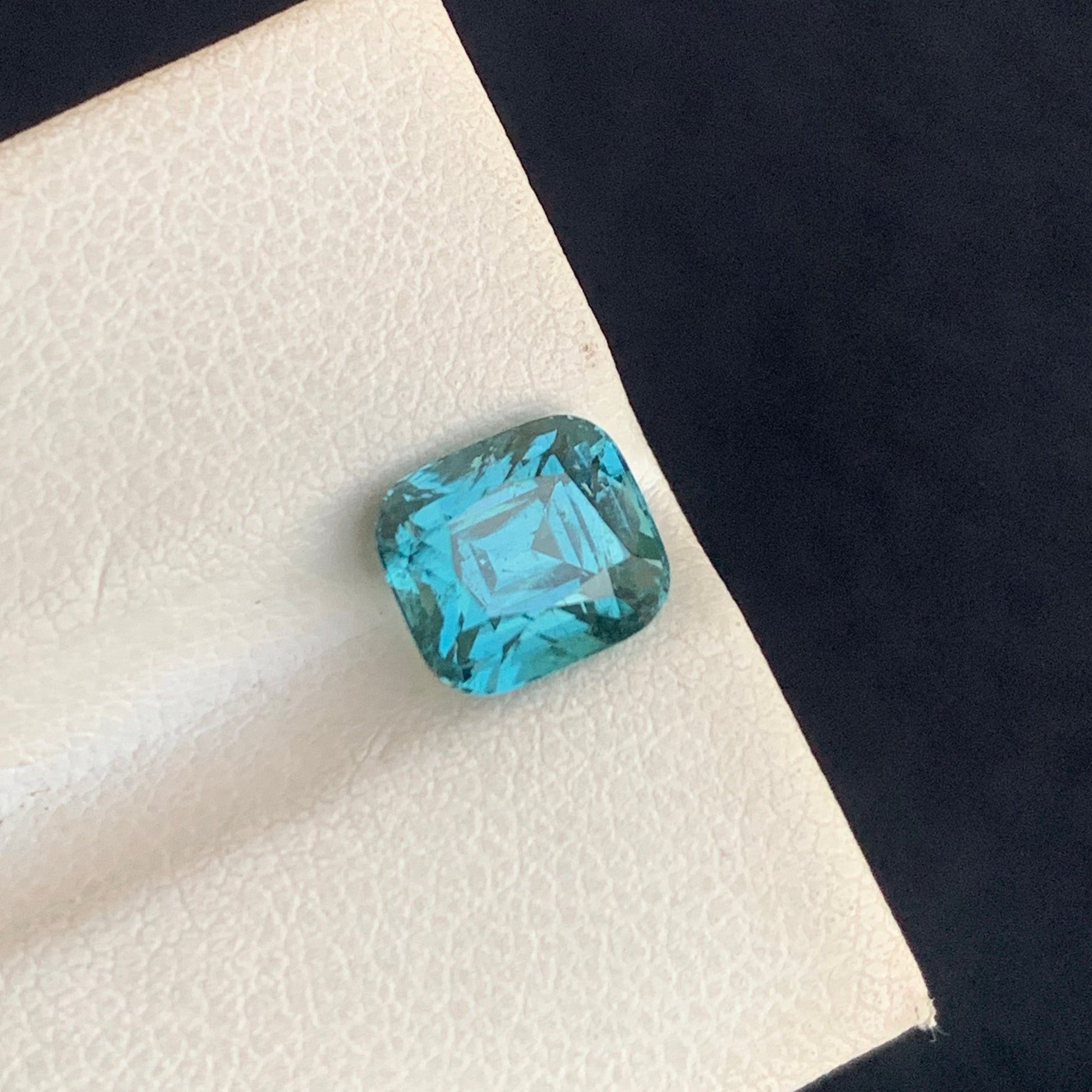 Cushion Cut Indicolite Tourmaline Gem for Jewelry