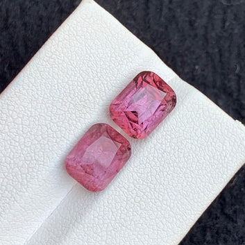 Peach pink Gemstone pair
Cushion Cut Rubellite Tourmaline Stones for Earrings