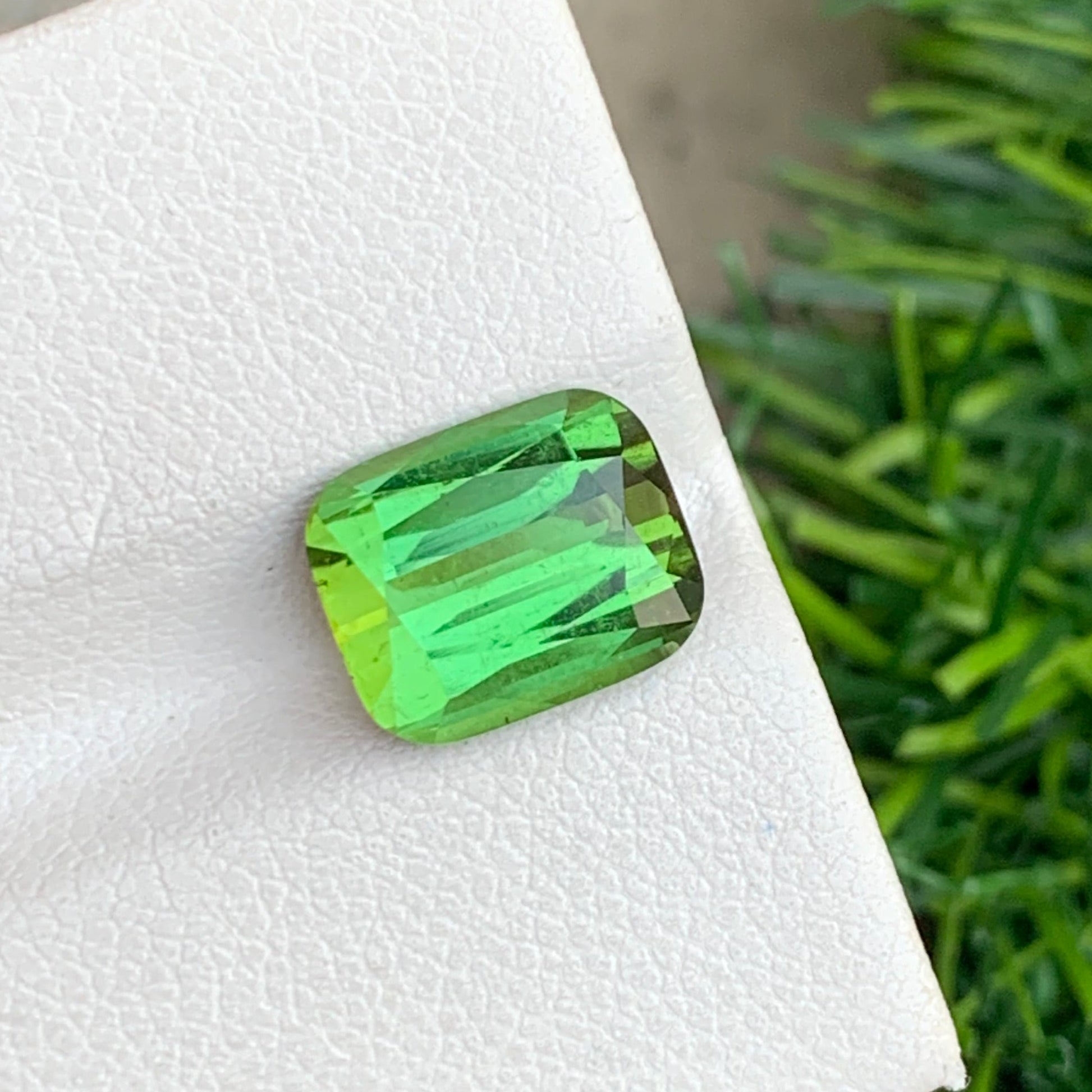 Cushion Cut Yellow Green Tourmaline Gemstone – 3.30 Carats