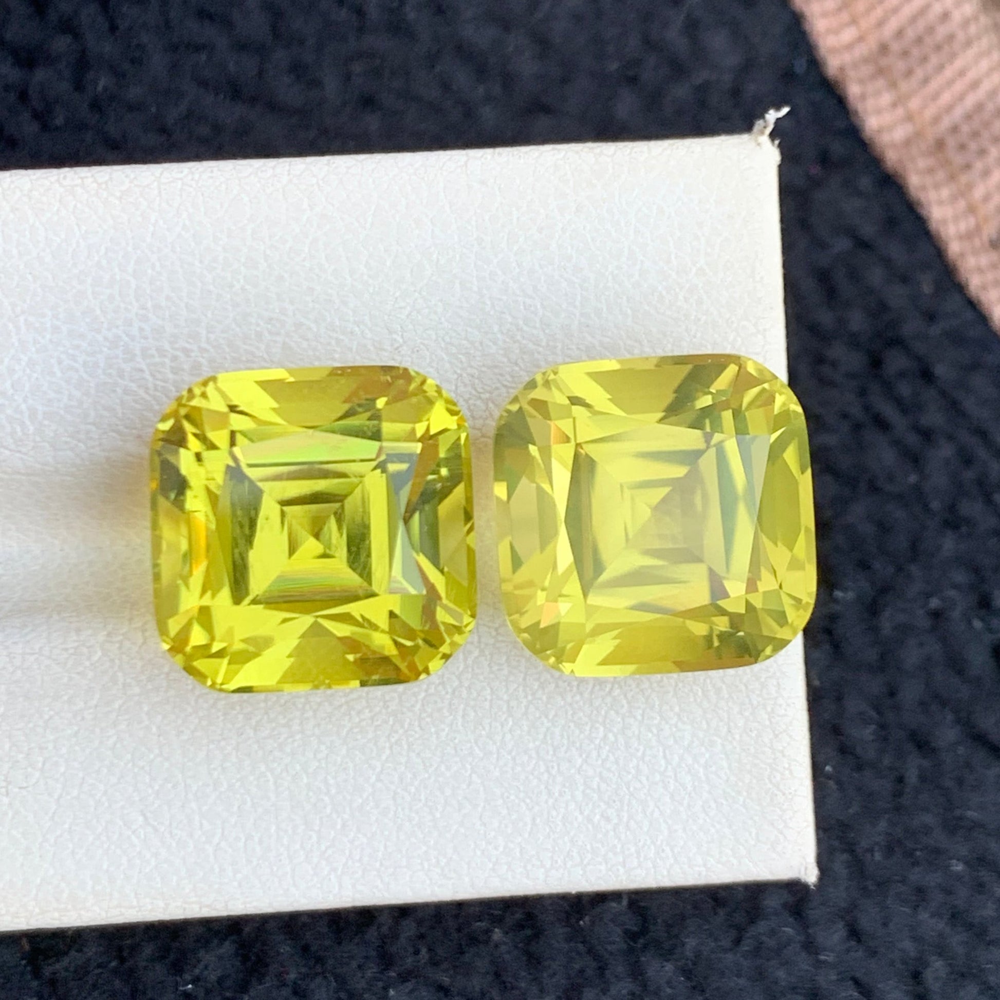 Cushion Cut Yellow Quartz Gemstones for Earrings