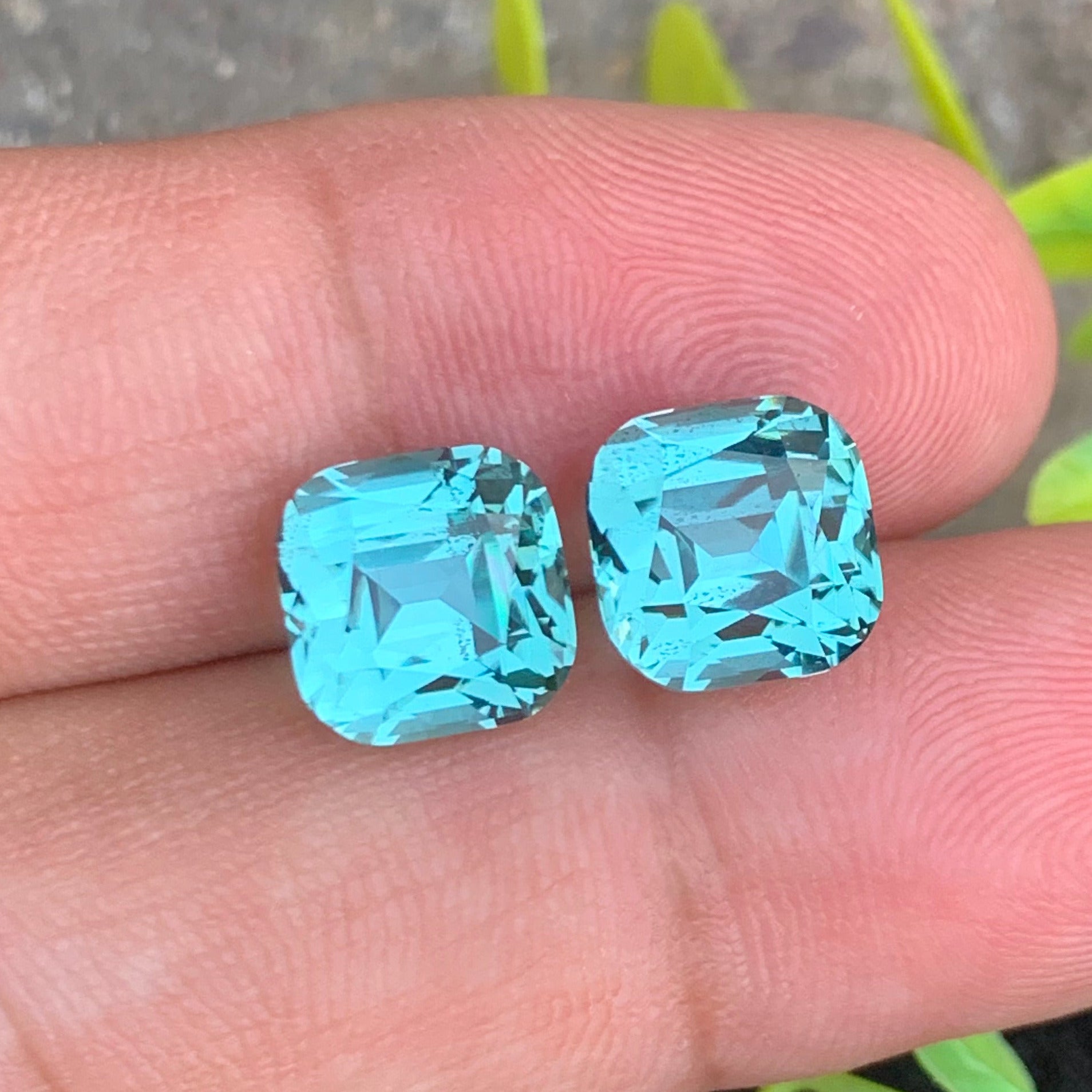 Cushion cut Greenish Seafoam Tourmaline pair with ocean-inspired color
Untreated Greenish Seafoam Tourmaline pair from Afghanistan