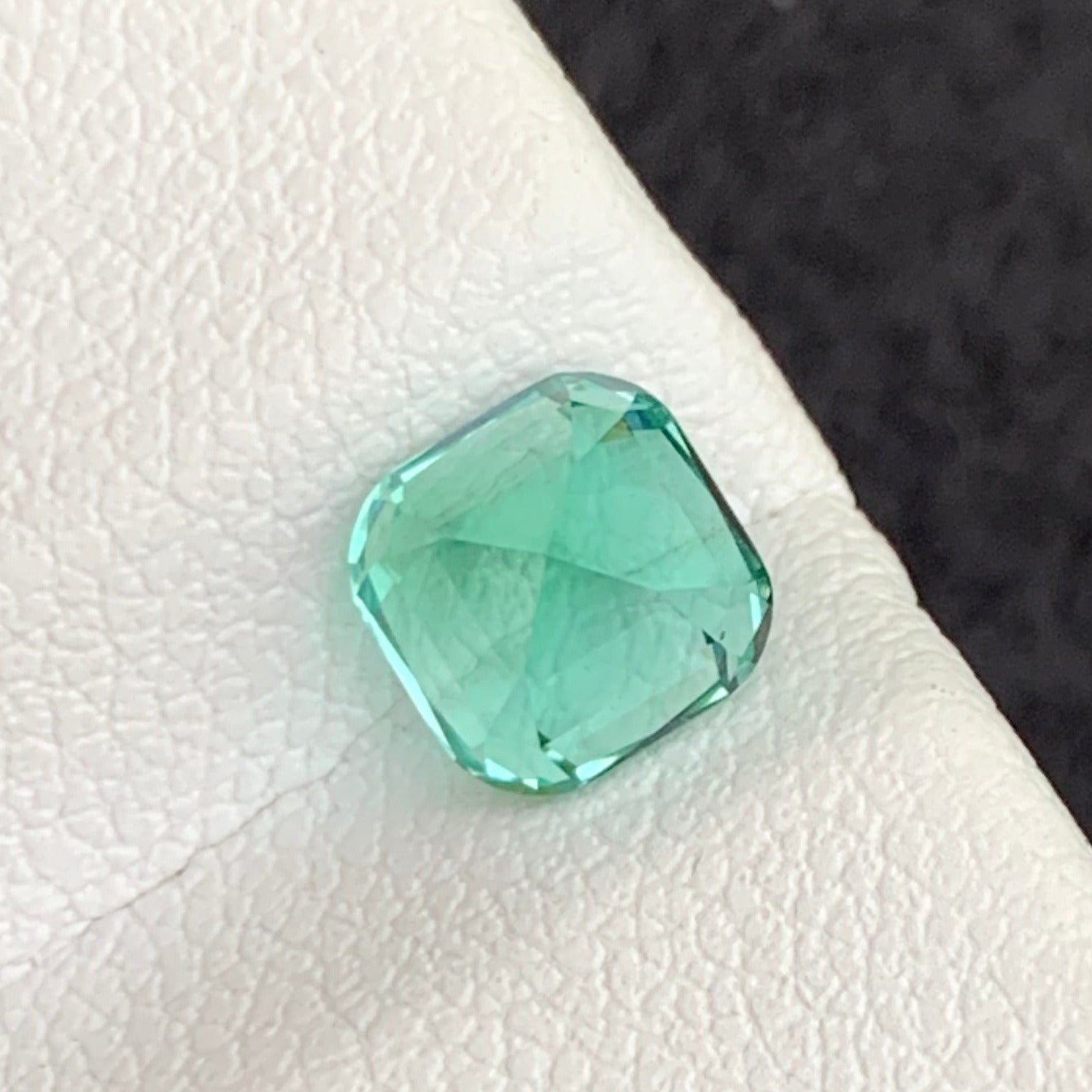 Apple green tourmaline gemstone
Cushion cut mint tourmaline
