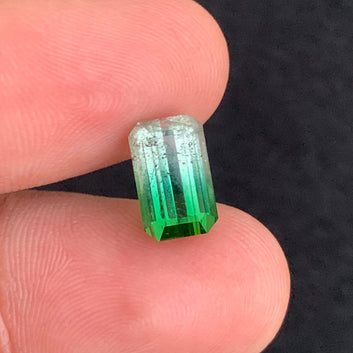 Emerald Cut Afghan Bicolor Tourmaline Gemstone