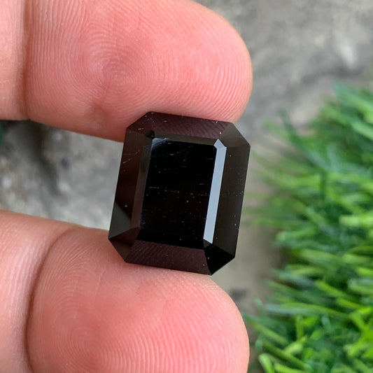 Emerald Cut Black Tourmaline Gemstone 18.60 Carats
