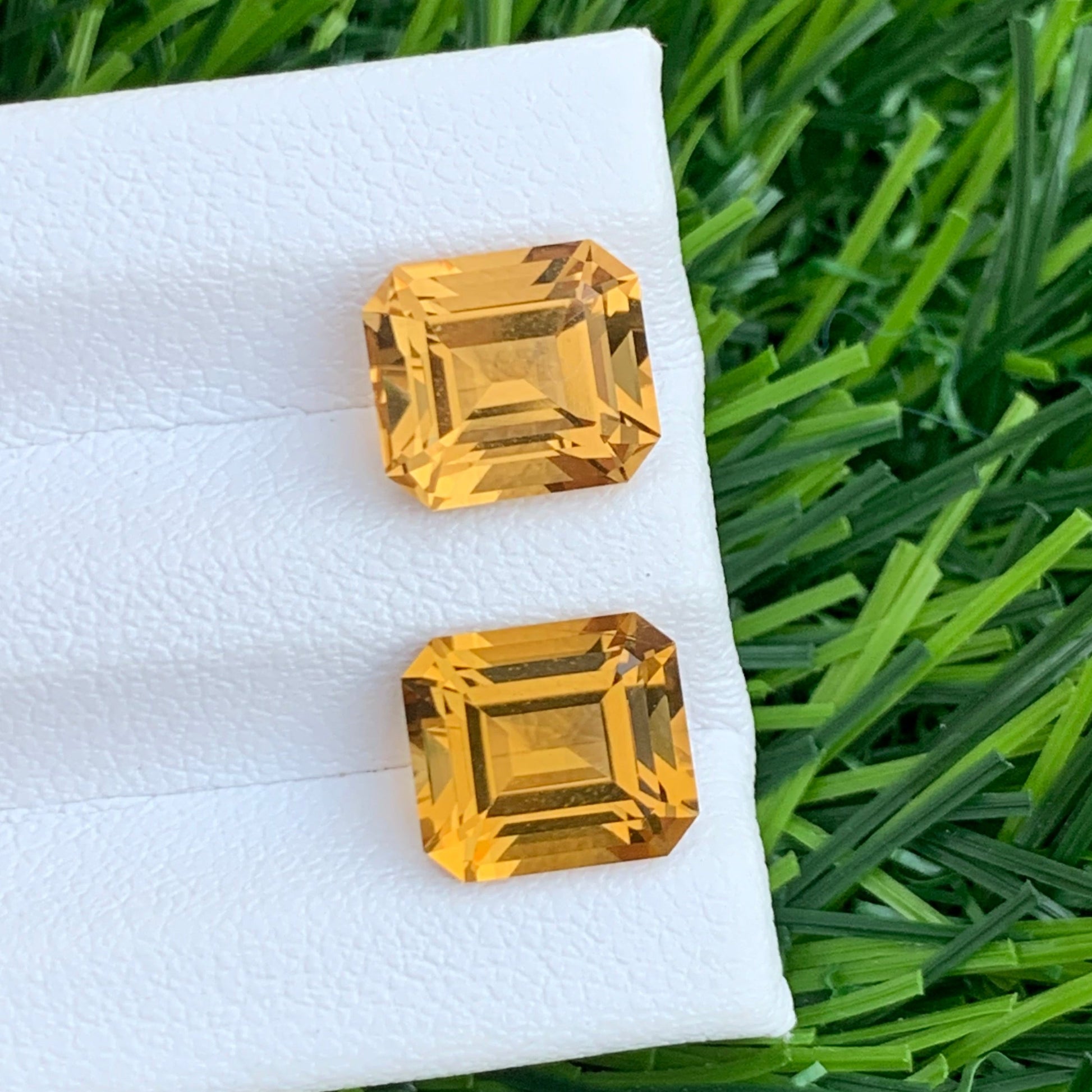 Emerald Cut Citrine Gemstones 6.10 Carats