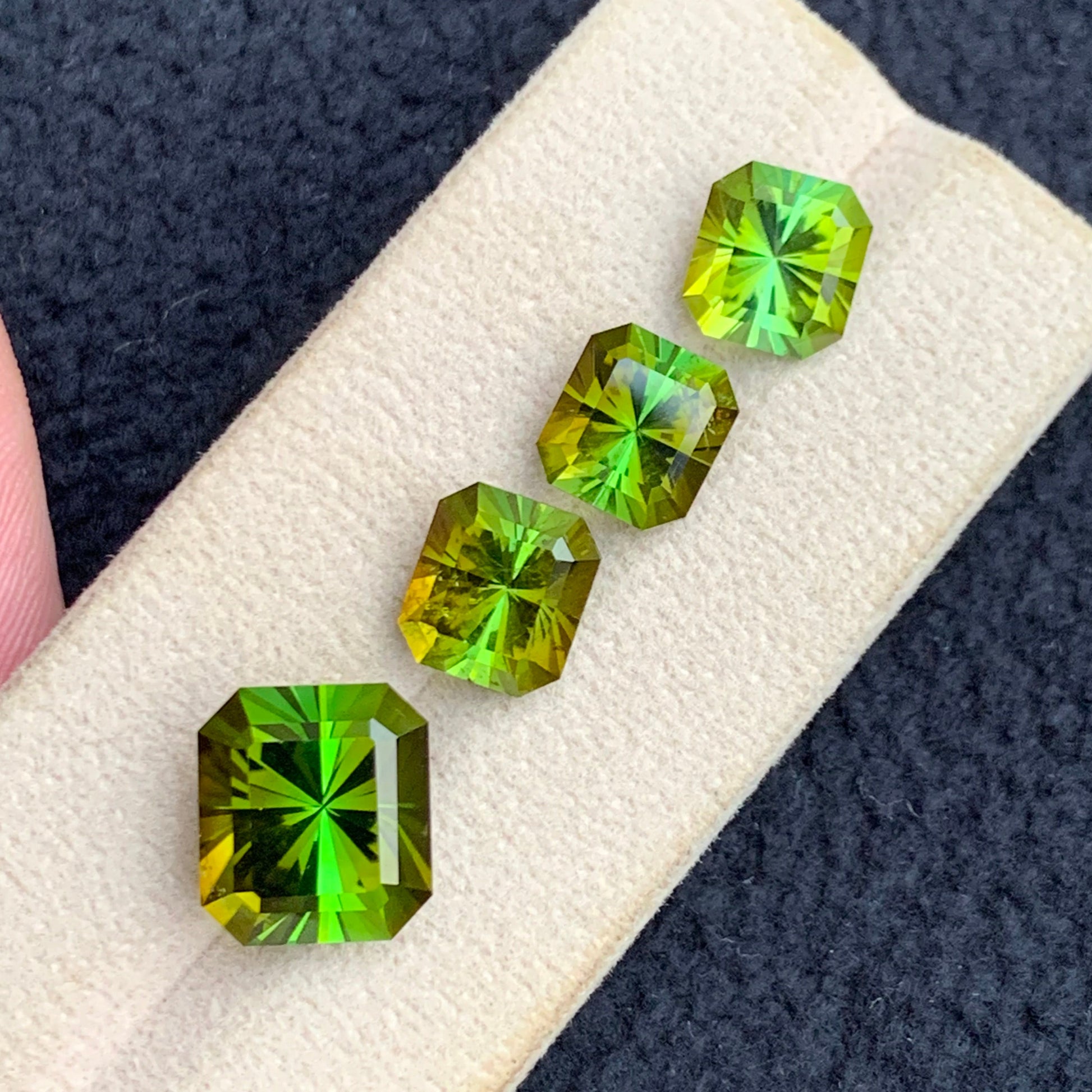 Emerald Cut Forest Green Tourmaline Matching Gemstone Set
Natural Afghan Green Tourmaline with VVS Clarity