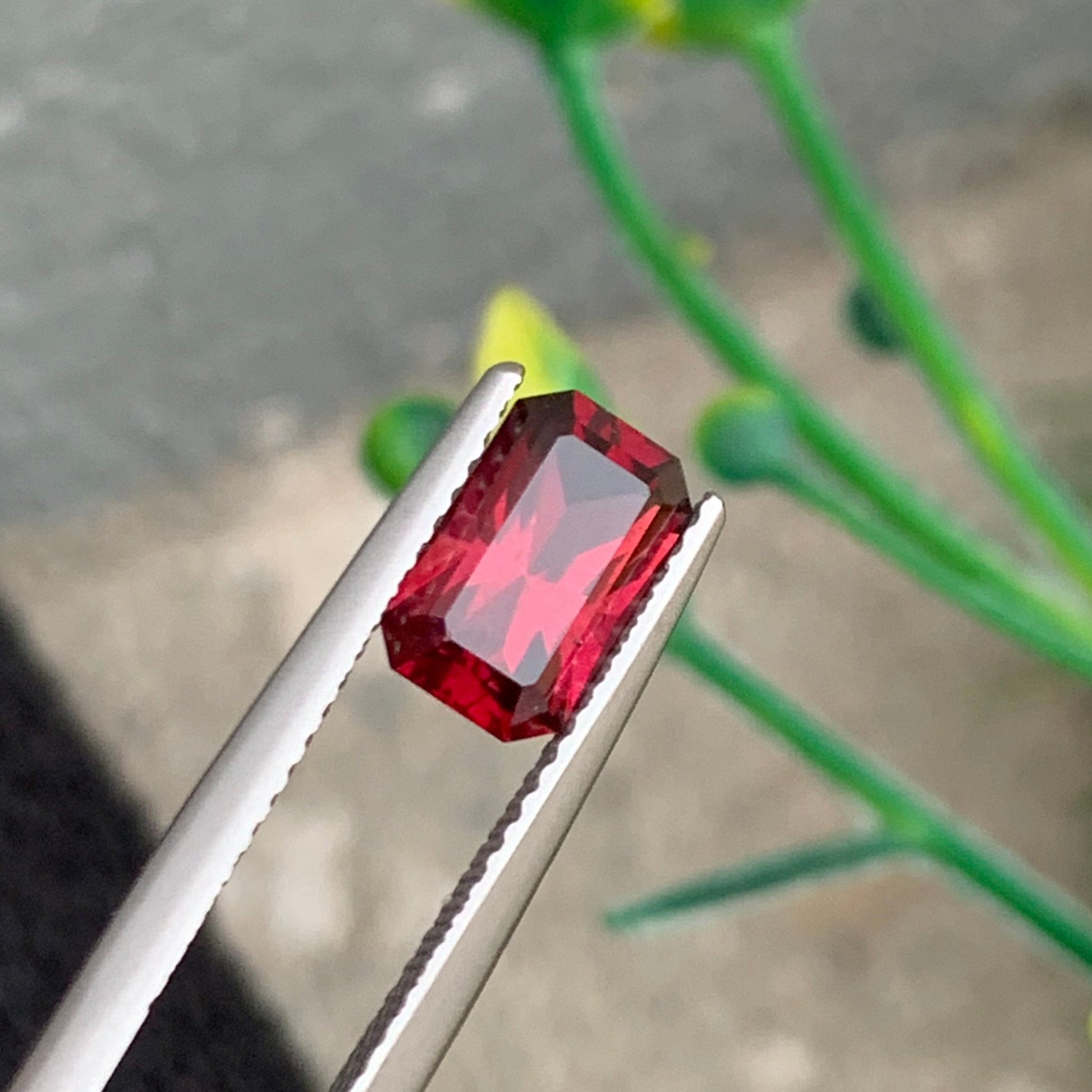 Pink garnet
Emerald Cut Garnet Faceted Stone
