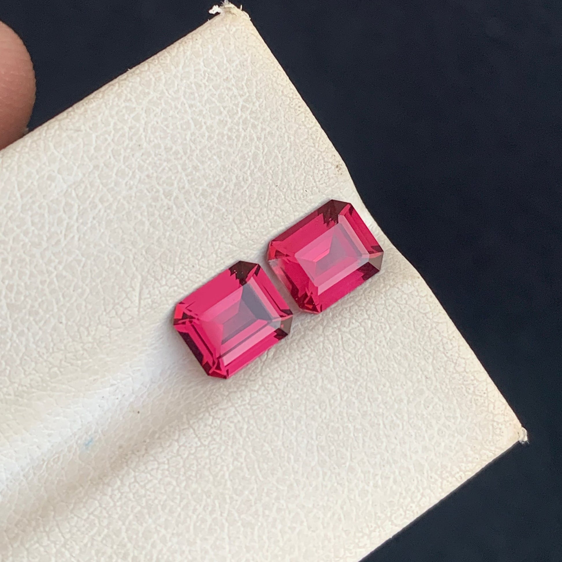 Emerald Cut Garnet Loose Gemstone Pair