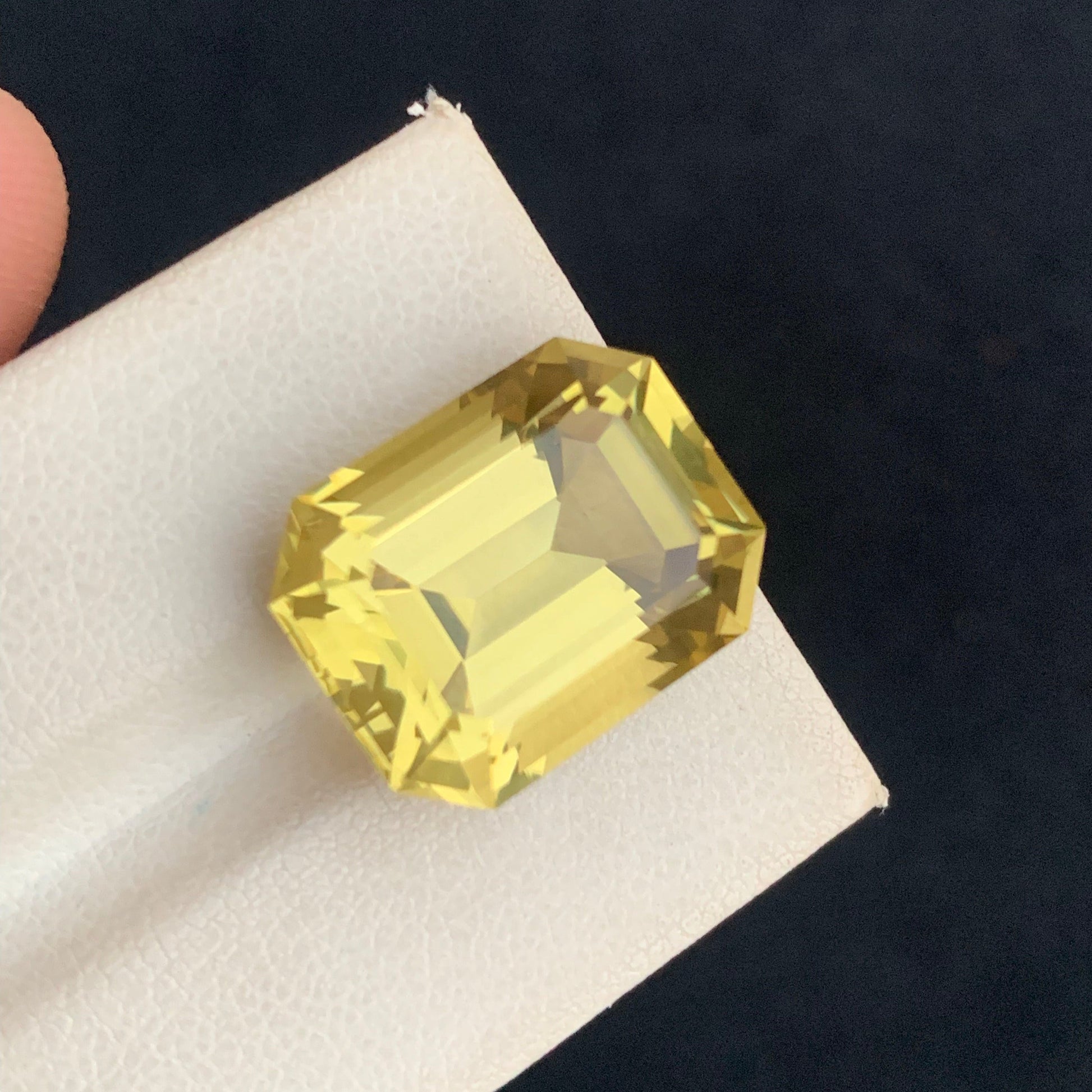 Emerald Cut Lemon Quartz for Jewelry Making