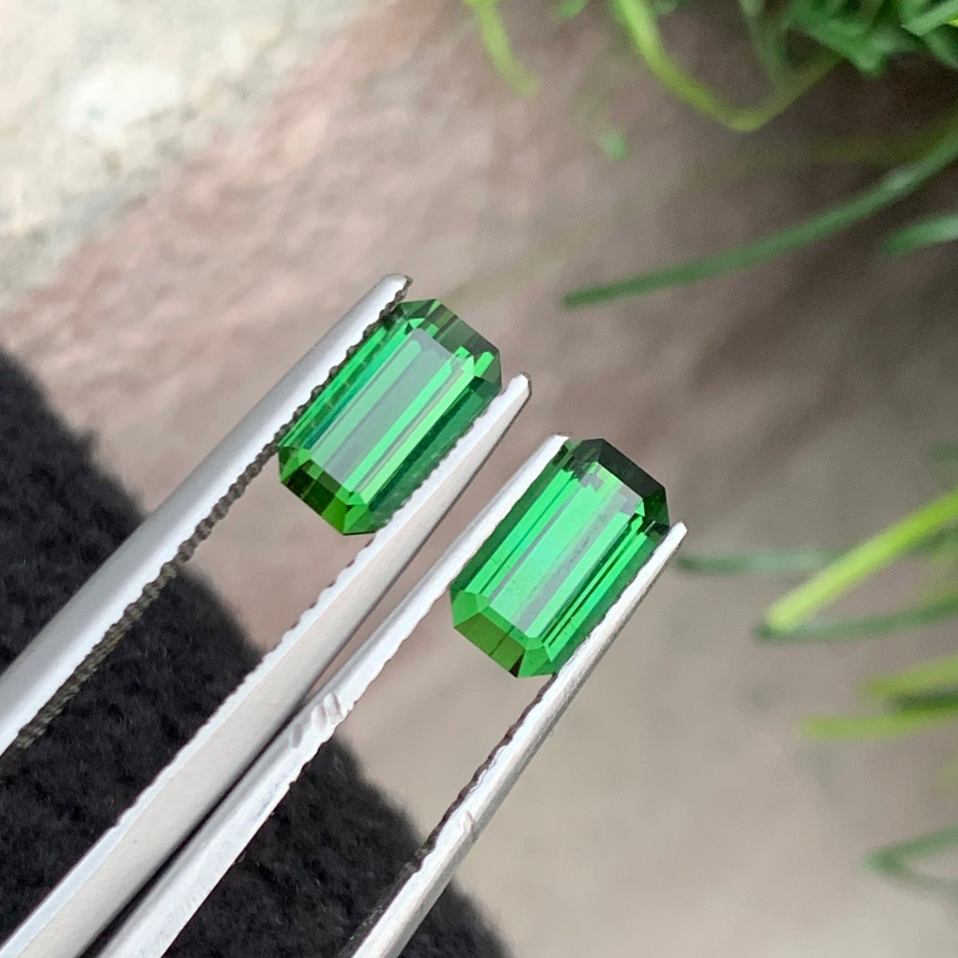 Emerald Cut Loose Green Tourmaline Pair 1.95 Ct