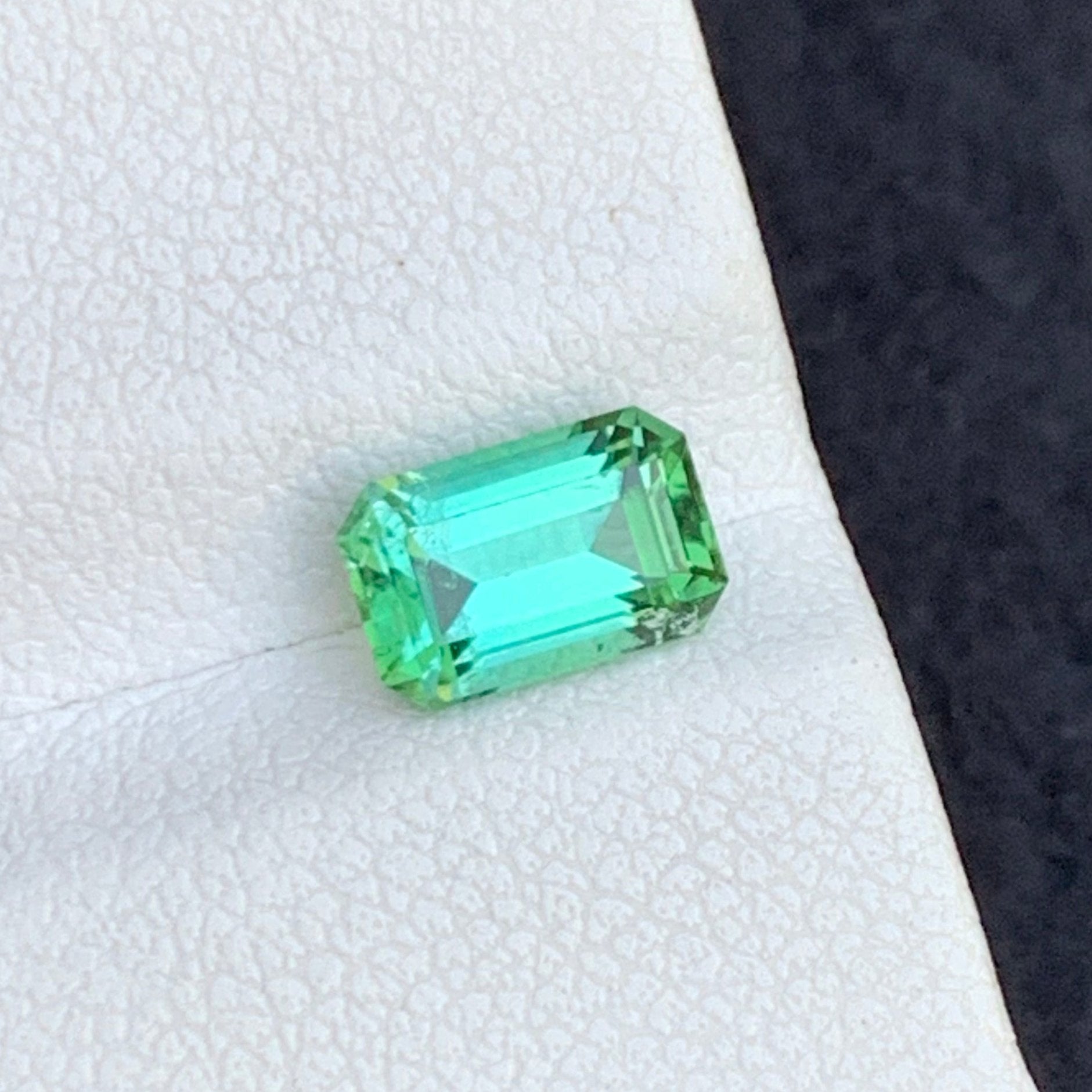 Bluish Green Stone
Emerald Cut Tourmaline Stone for Fine Jewelry Design