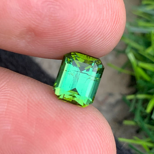 Emerald Cut Yellow Green Tourmaline Gemstone – 2.65 Carats