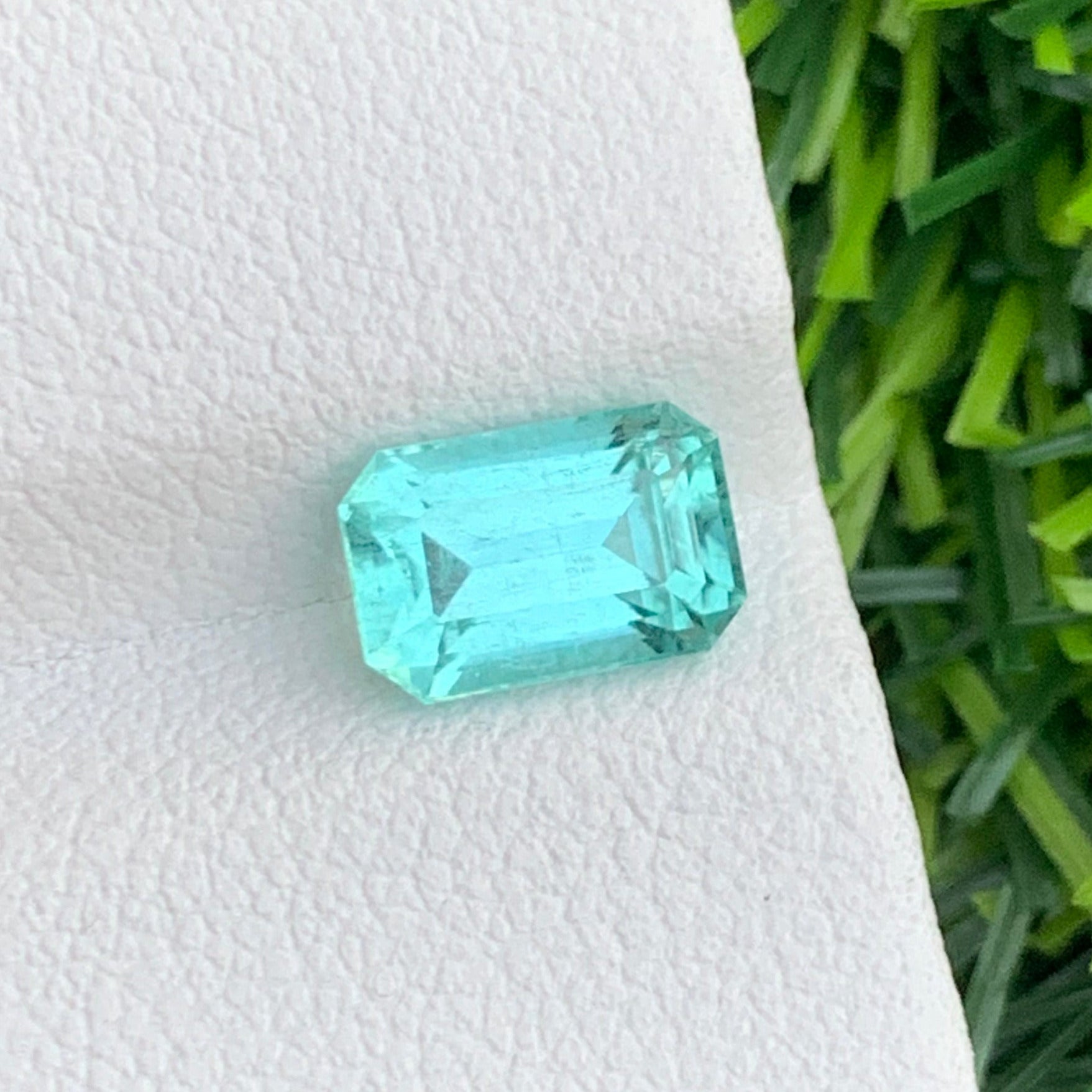 Emerald shape Afghan seafoam tourmaline loose gemstone