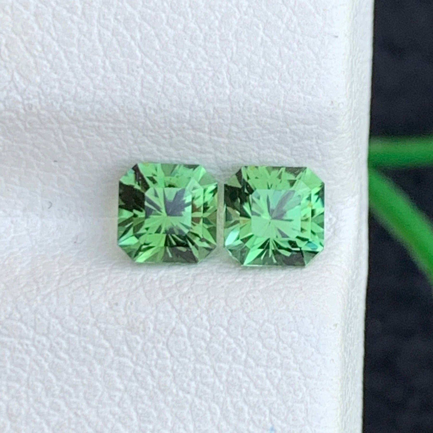 Eye-Clean Asscher Cut Tourmaline Earring Set