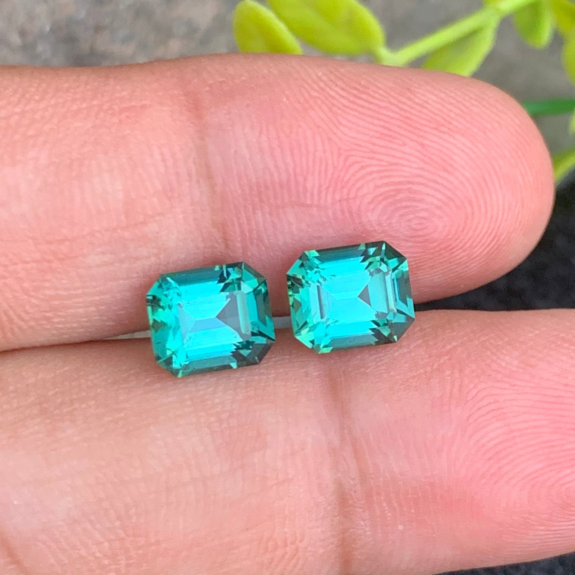 Eye clean blue green tourmaline pair from Afghanistan
Emerald cut Lagoon Tourmaline gemstones for custom jewelry
