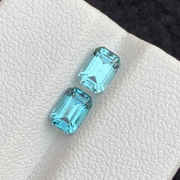 Neon Blue Tourmaline earrings
Eye clean neon blue tourmaline earrings stones
Emerald cut blue tourmaline gemstones Afghanistan