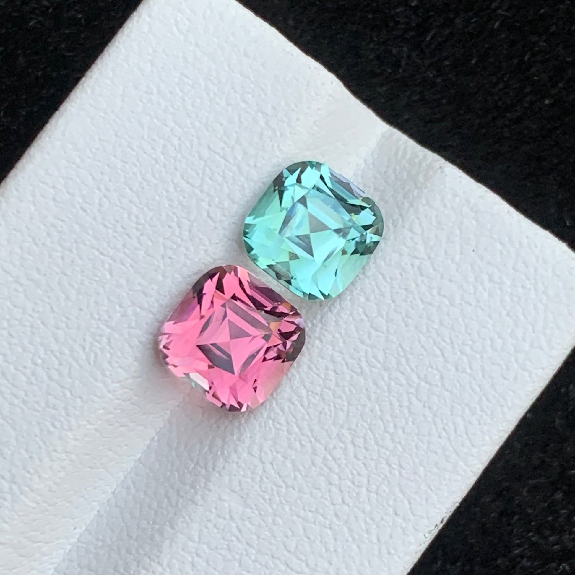 Eye clean reverse tourmaline pair Afghanistan
Natural untreated tourmaline pair for earrings
Artistic unmatched color tourmaline gemstones