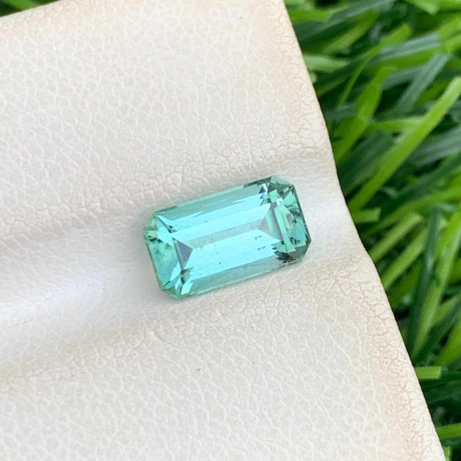 Faceted Mint Green Tourmaline Stone USA