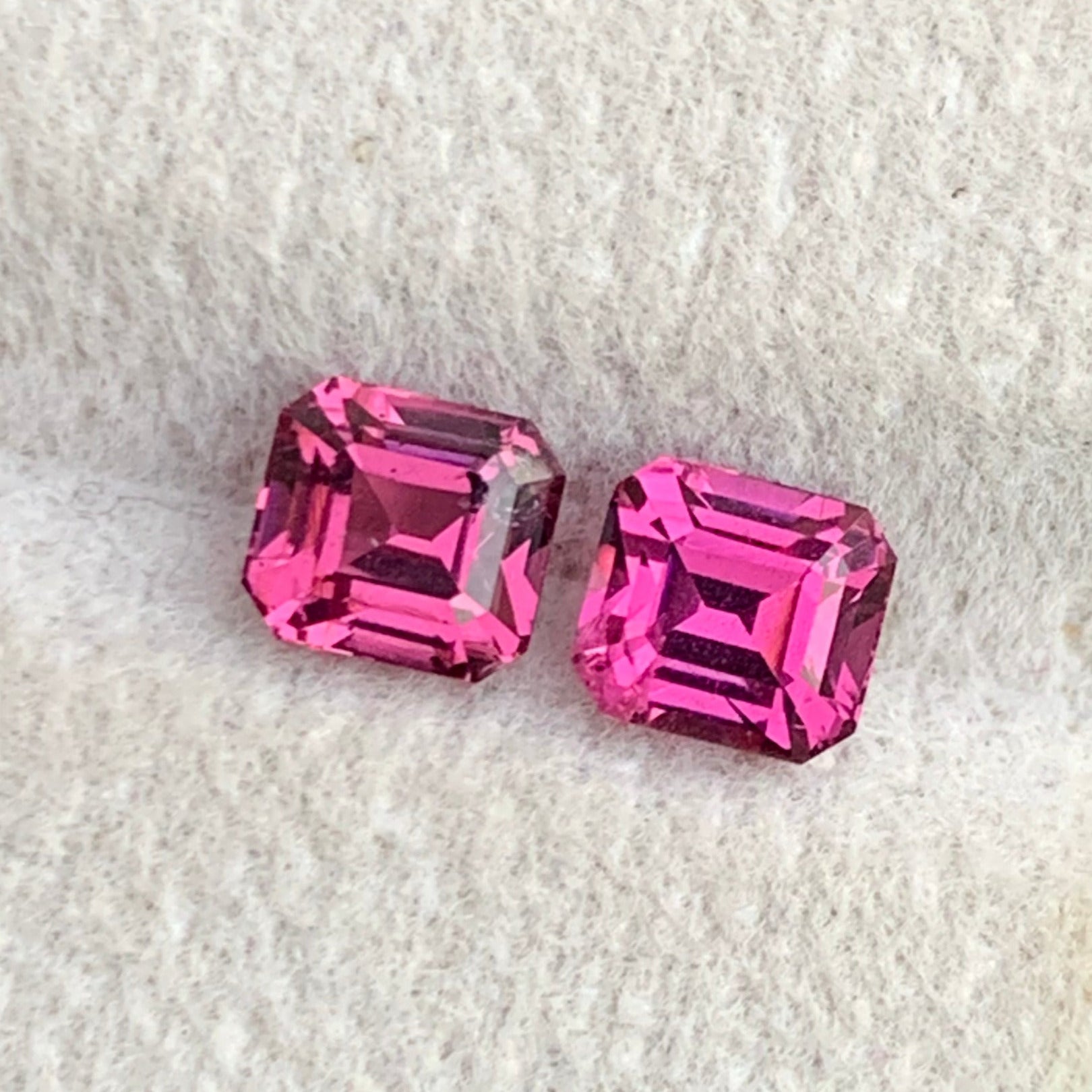 Raspberry pink garnet
Garnet stud earring stones
Luxury garnet pair