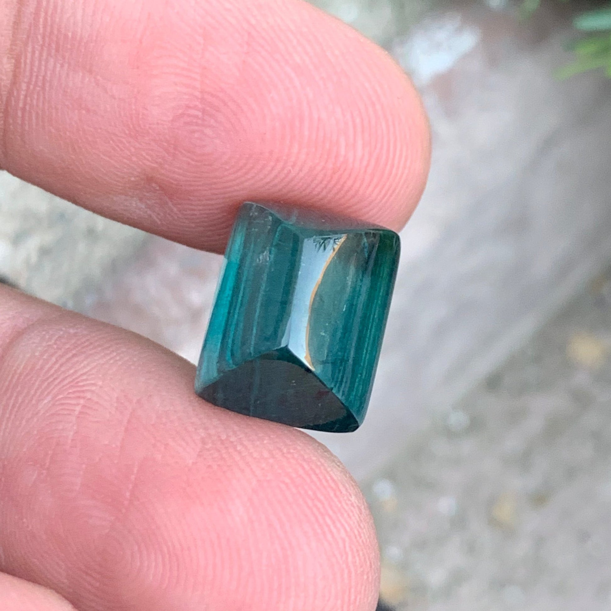 Dark Blue tourmaline cabochon
Greenish Blue Tourmaline Cabochon 10.05 Carats Afghanistan

Rectangular Greenish Blue Tourmaline Gemstone