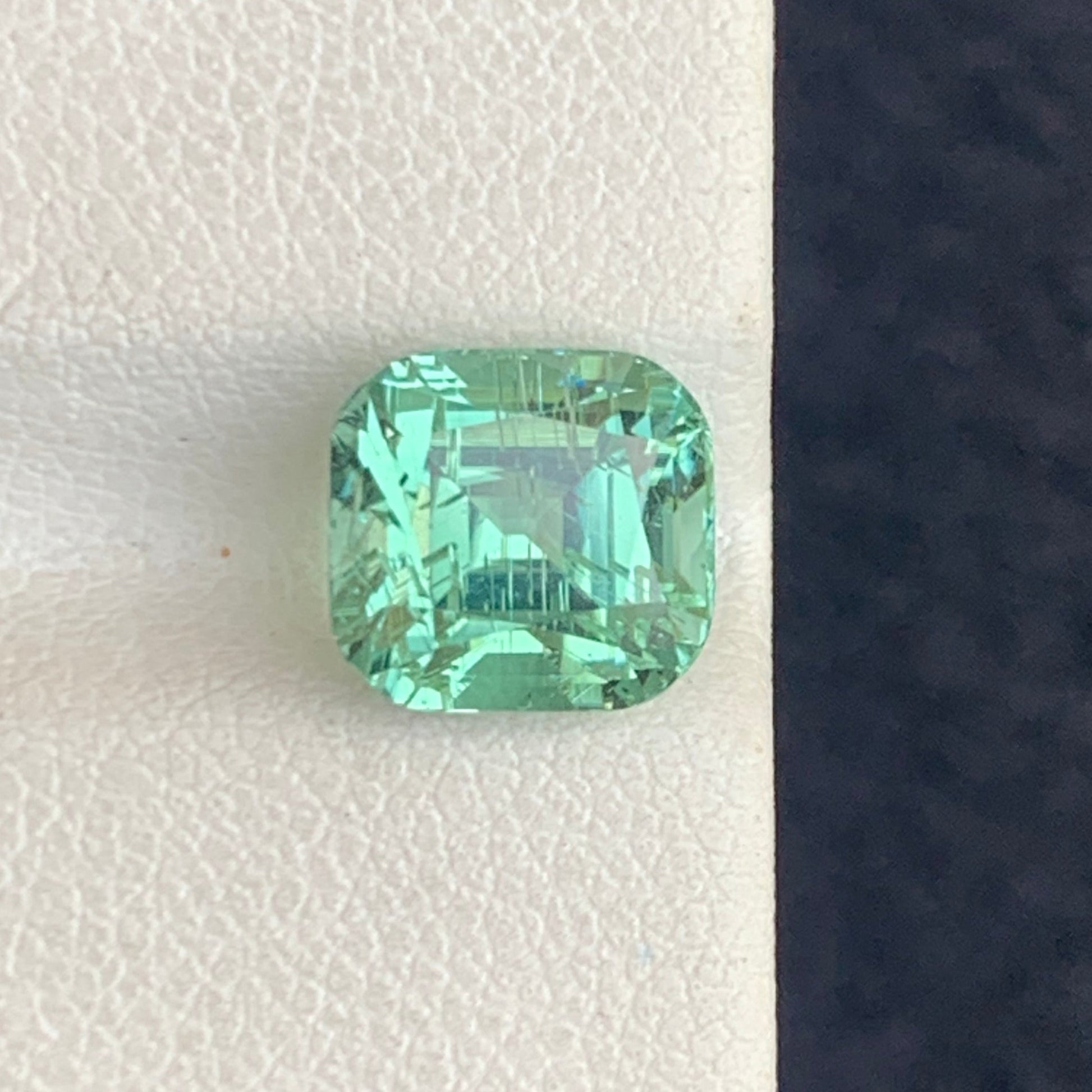 Greenish Seafoam Tourmaline Cushion Cut Gemstone