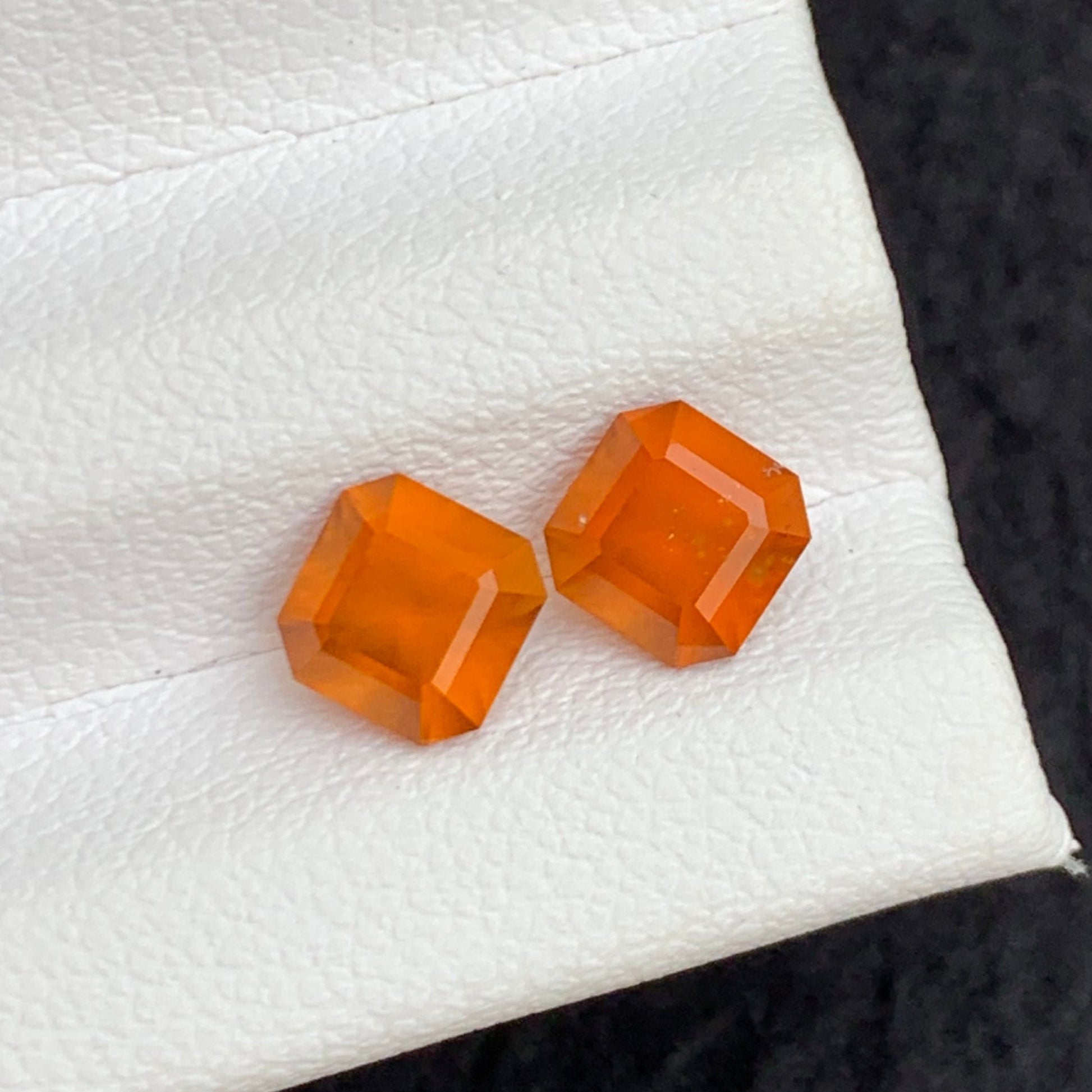 orange garnet pair
Hessonite Garnet Asscher Shape Gemstones Macro View