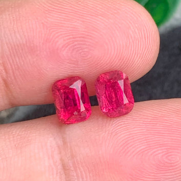 3.30 Carats Natural Pink Rubellite Tourmaline Pair  – Natural Cushion Cut Afghan Stones for earrings