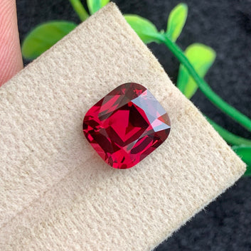 6.90 Carats Attractive Natural Rhodolite Garnet Gemstone with Cushion Shape from Tanzania
