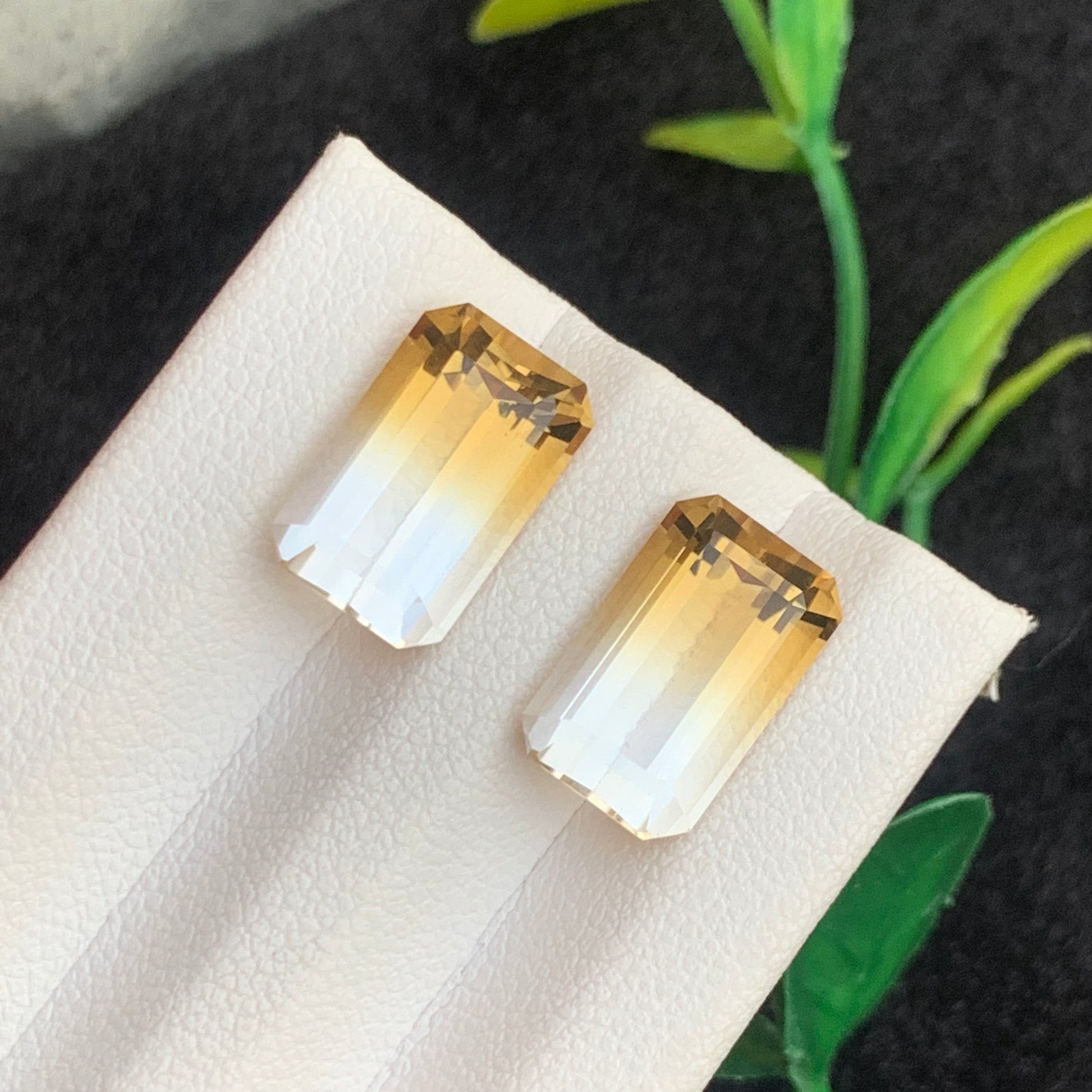 Bicolor Citrine gemstone
Bicolor Citrine pair