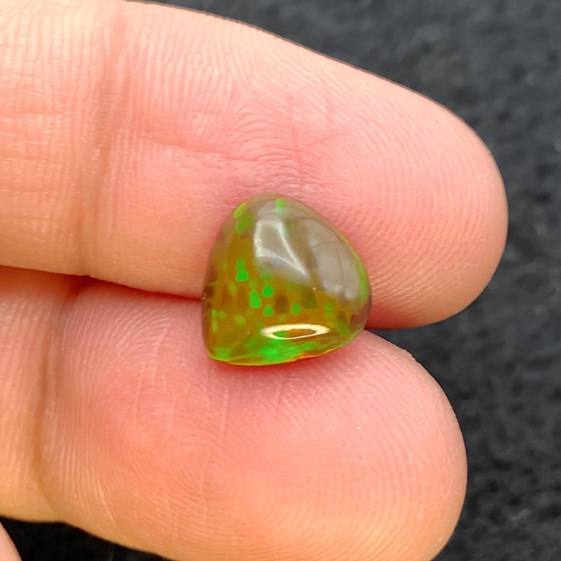 Greenish Brown opal Gemstone, Heart Shape 2.00 Carats, Ethiopian Tope Quality Opal