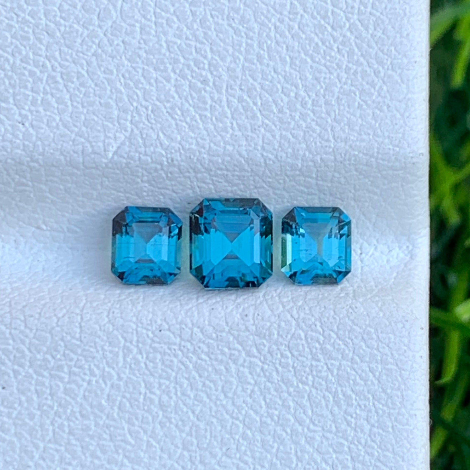 teal blue tourmaline ring set