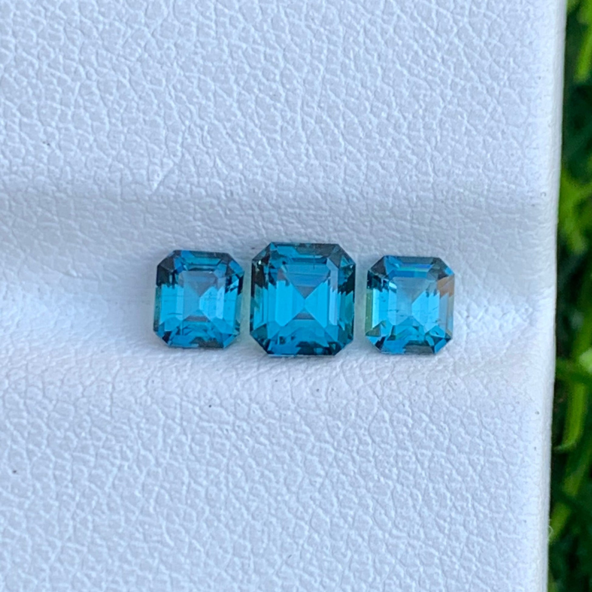 teal blue gemstone ring set