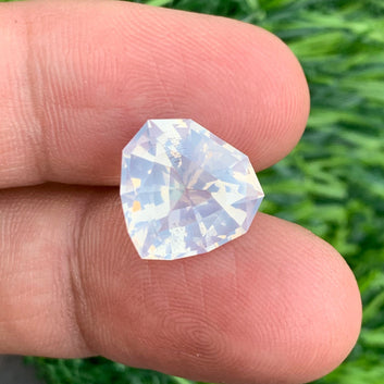 Faceted Milky Quartz from Pakistan, Heart Shape 7.55 Carats, Natural White Stone