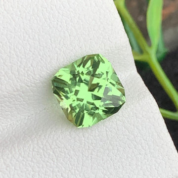 3.77 Carats Apple Green Peridot Gemstone with Fancy Shape from Pakistan