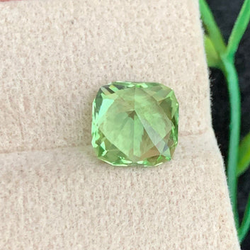 3.77 Carats Apple Green Peridot Gemstone with Fancy Shape from Pakistan