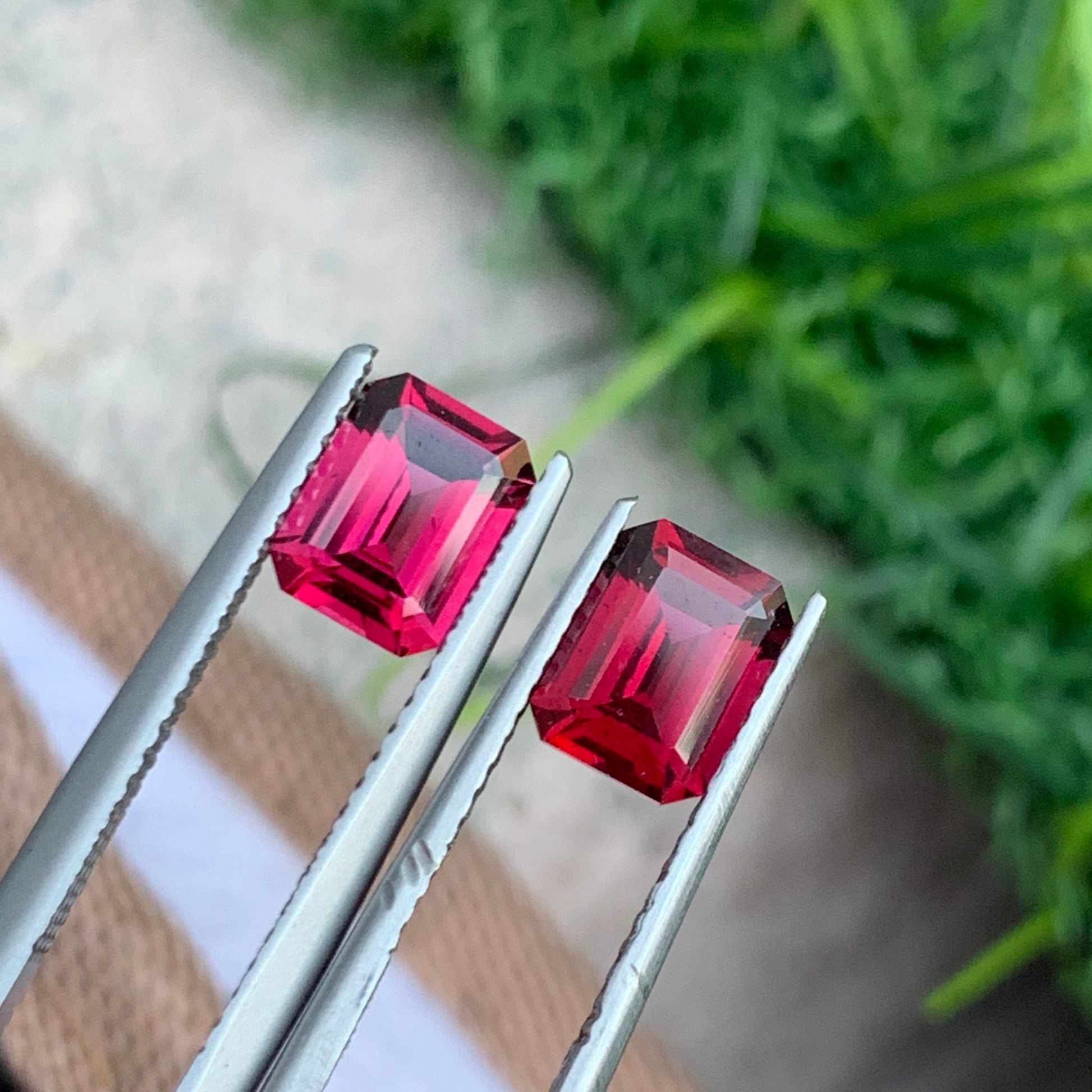 Pink Garnet gemstone pair