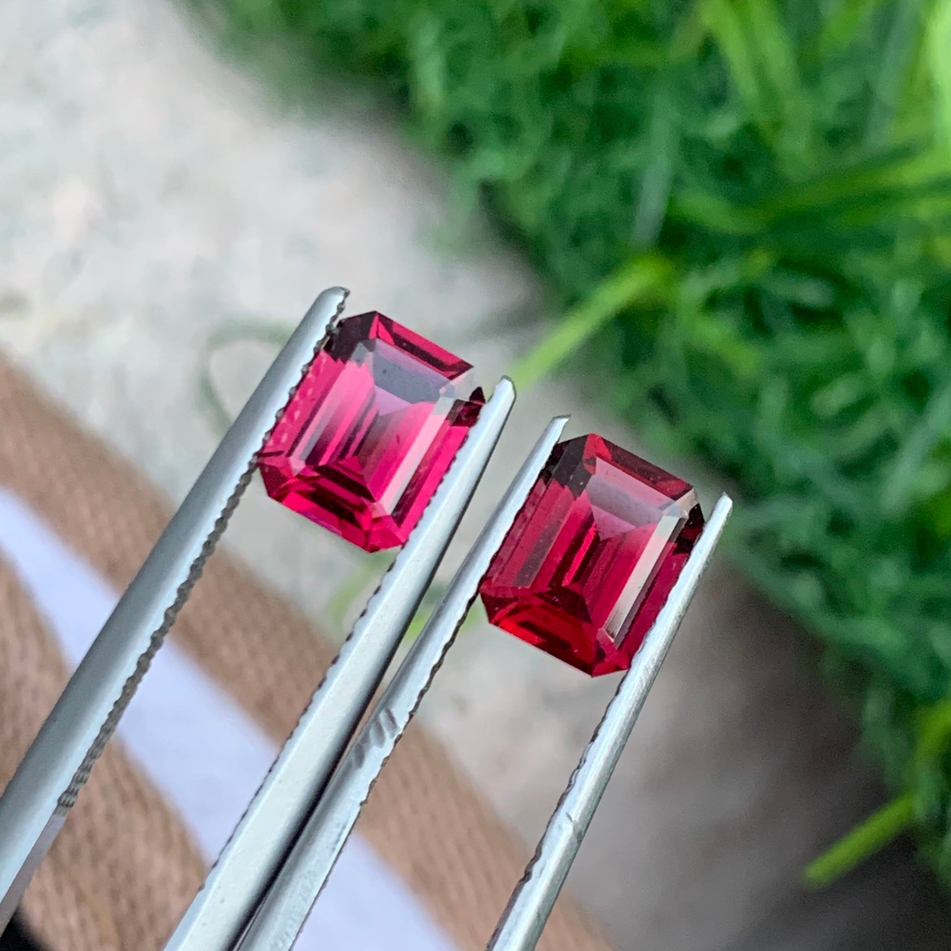 Natural Pink Garnet pair