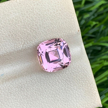 3.35 Carats Loose Baby Pink Tourmaline, Pink Gemstone Cushion Shape