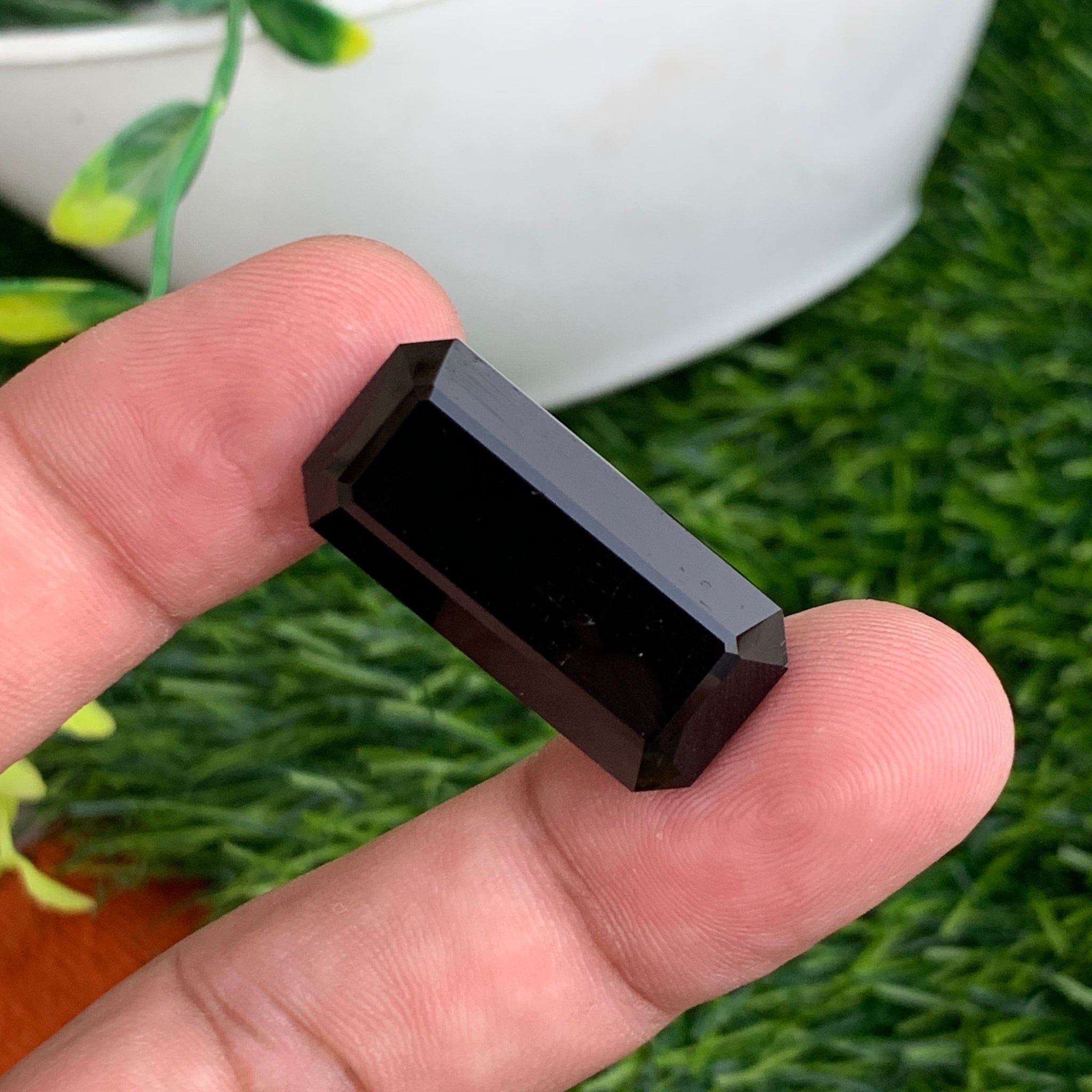 42.15 Carat Black Tourmaline – Natural Emerald Cut Gemstone from Afghanistan