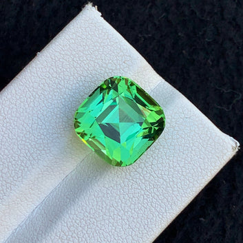 Apple Green Tourmaline | 10.05 Carats Cushion Shape | Clean Green Tourmaline