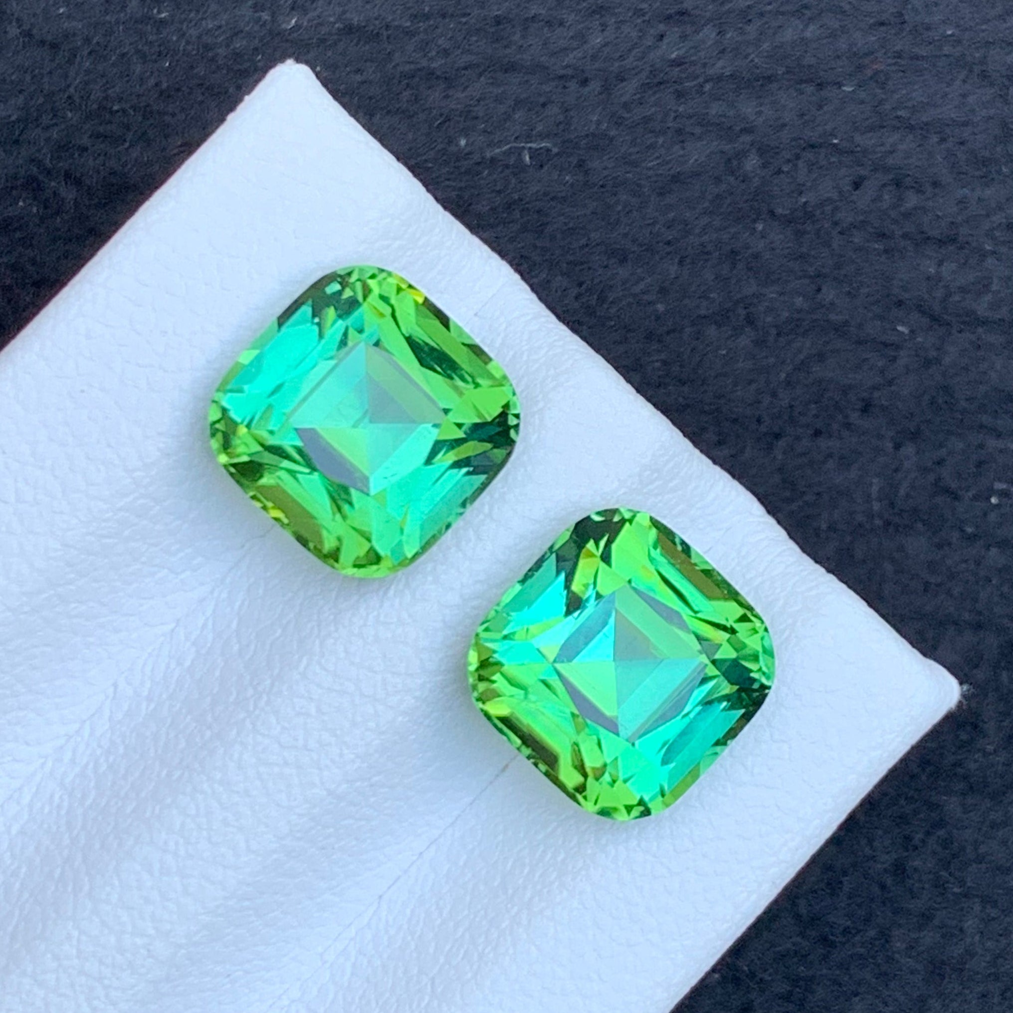 Bluish Green Tourmaline Pair