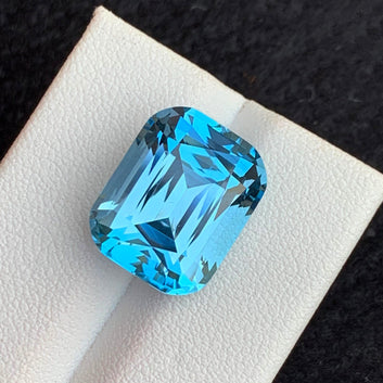 Swiss Blue Topaz from Africa, Cushion Cut 17.30 Cts