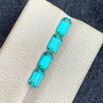 Lagoon Tourmaline Pairs – 2.90 Carats with Emerald Cut, Small Size Lagoon Pairs for Jewelry