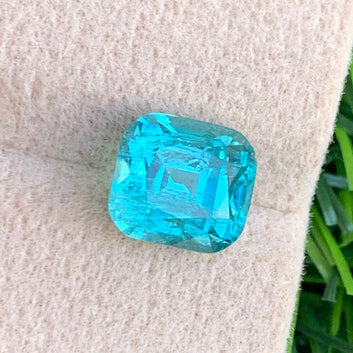 4.14 Carats Natural Lagoon Tourmaline Gemstone With Cushion Cut from Afghanistan