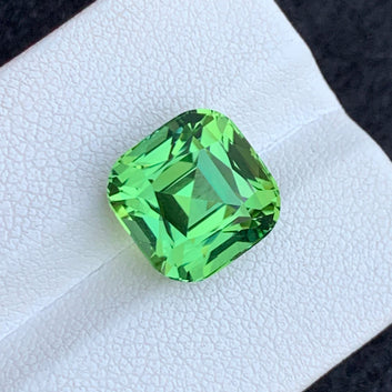 Mint Green Tourmaline, Cushion Cut 8.15 Carats, Mint green Stone for Jewelry