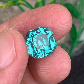 11.67 Carats Attractive Lagoon Tourmaline with Cushion Cut | Afghan Lagoon Gemstone